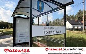 Zadanie &ldquo;Bezpieczne przystanki na obszarze sołectw gminy Białobrzegi&rdquo; wsp&oacute;łfinansowano  ze środk&oacute;w Samorządu Wojew&oacute;dztwa Mazowieckiego (1)