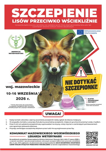 Szczepienie lis&oacute;w przeciw wściekliźnie