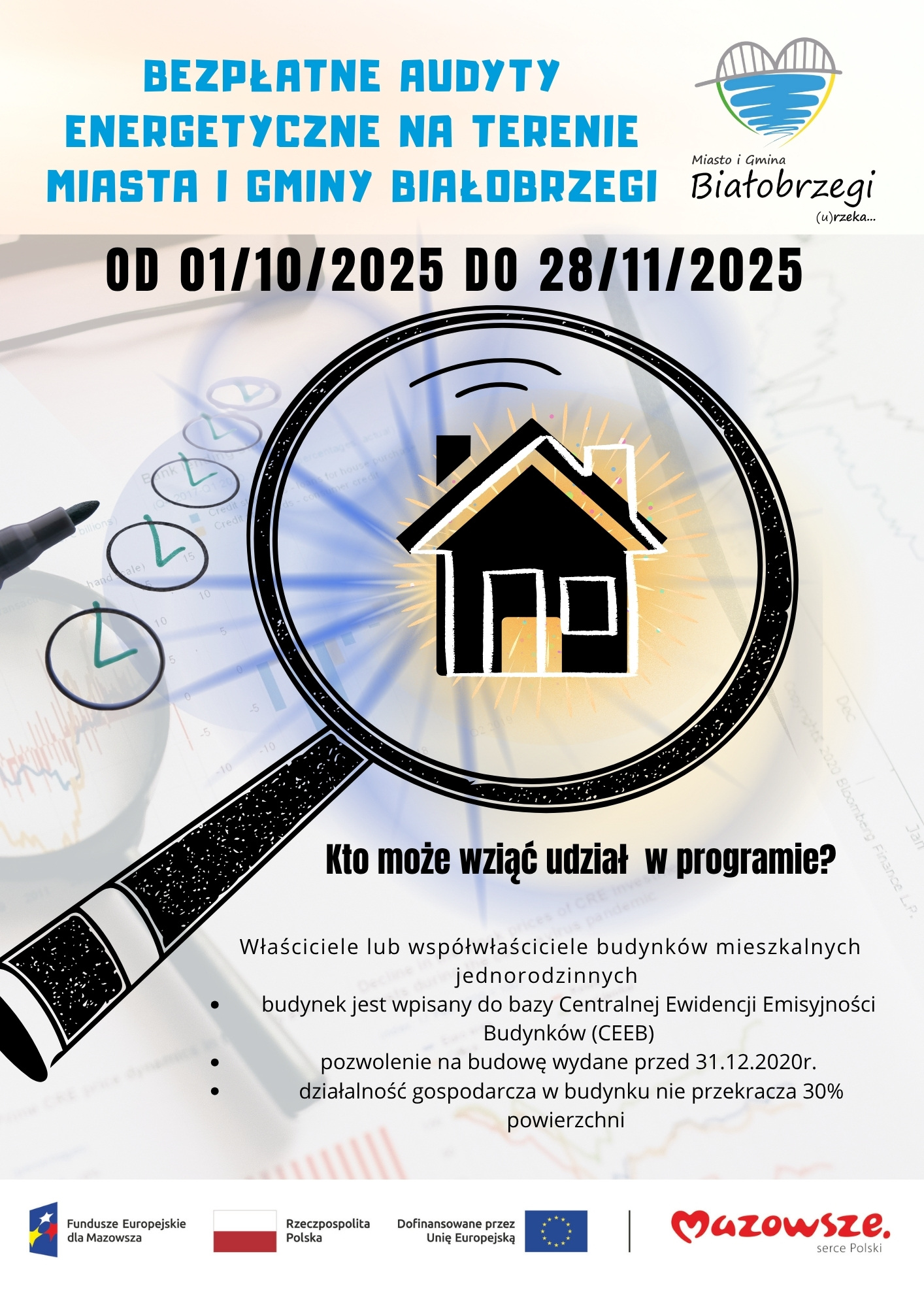 Bezpłatne Audyty Energetyczne na&nbsp;terenie Miasta i&nbsp;Gminy Białobrzegi
