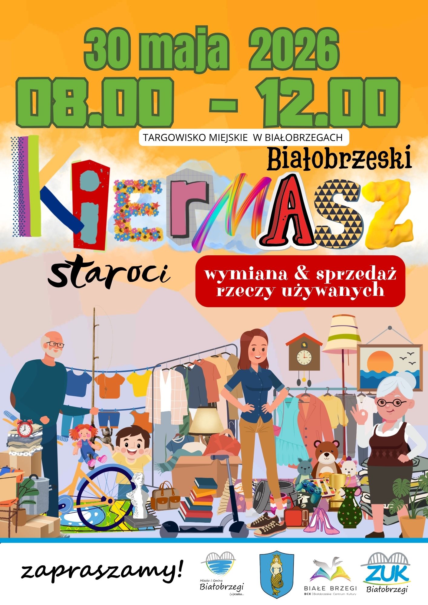 Kiermasz staroci w&nbsp;Białobrzegach. Targowisko miejskie. 30-05-2026