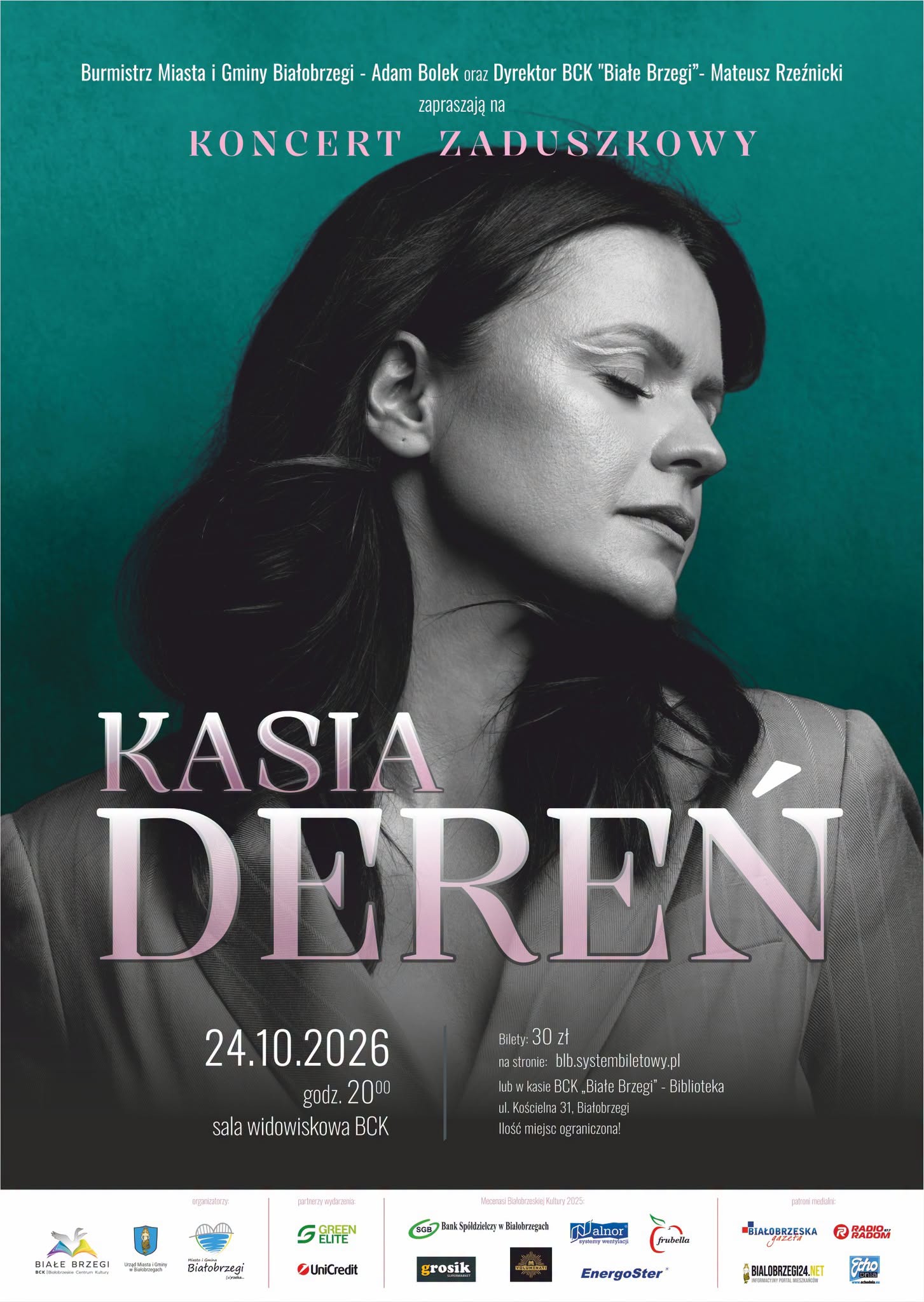 Z wielką przyjemnością zapraszamy na&nbsp;wyjątkowy koncert zaduszkowy z&nbsp;Kasia Dereń.