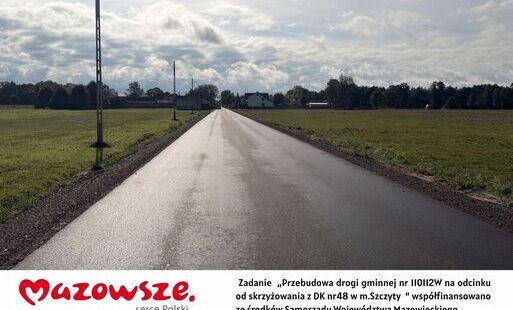 Nowa nawierzchnia asfaltowa w miejscowości Szczyty.