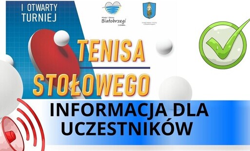   Informacje organizacyjne – Turniej Tenisa Stołowego 